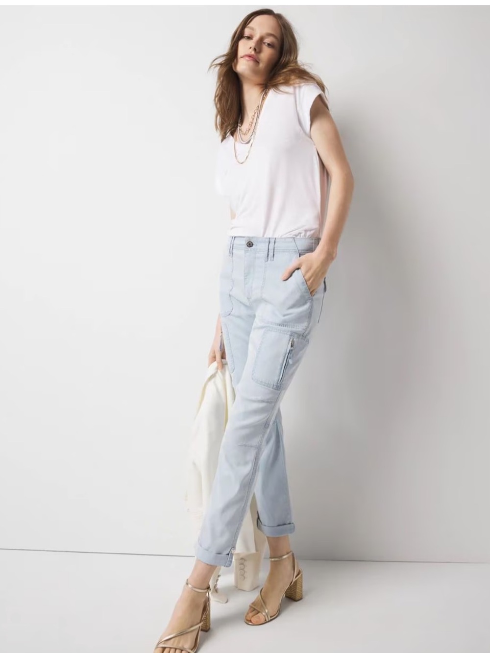 🔥SOLD OUT ONLINE🔥 WHBM Mid-Rise Pret-A-Pedi Straight Cropped Pant Brand New